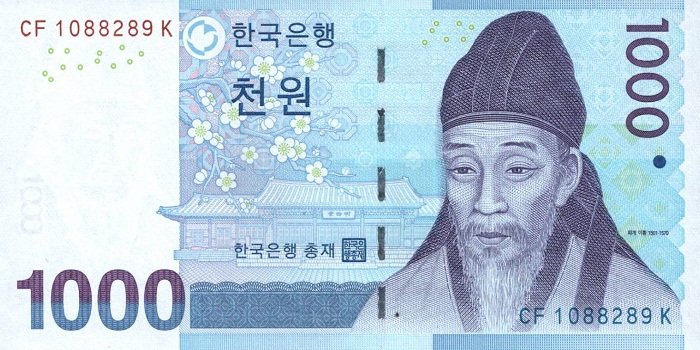 1000 Won bằng bao nhiêu tiền Việt?