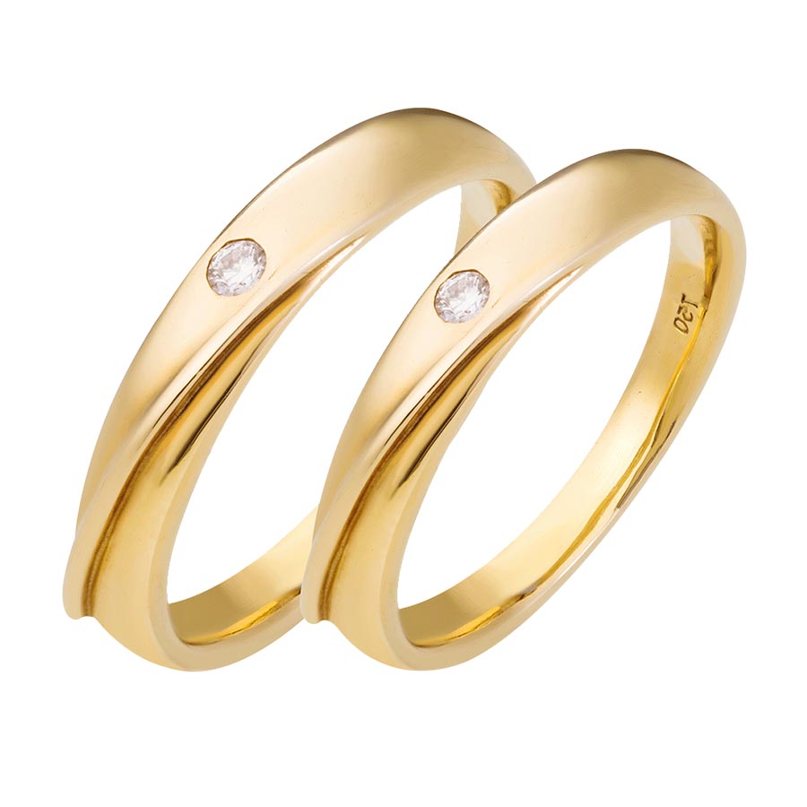 Nhẫn cưới kim cương chung đôi vàng 18k spd1809416 - Đá Quý Kim Cương
