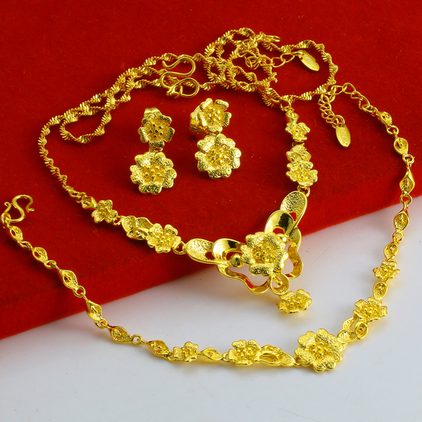 Những bộ trang sức cưới vàng 24k - 9999 truyền thống đẹp ý nghĩa - JEMMIA  DIAMOND
